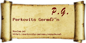 Perkovits Germán névjegykártya